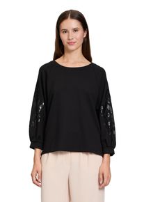 Betty Barclay Damen 3/4-Arm-Shirt "Betty Barclay Sweatshirt mit Trompetenärmeln", schwarz, feminin, Gr. 40, Obermaterial: 48% Viskose, 47% Polyester,