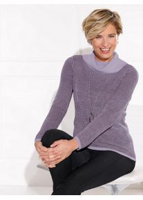 Classic Basics Damen Strickpullover "Rollkragen-Pullover"traube, flieder, gemustert, Gr. 52, gemustert, mehrfarbig, 100% Polyacryl, Pullover