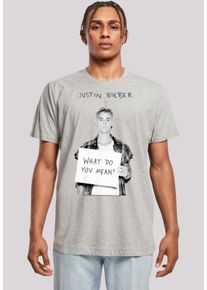 F4NT4STIC Herren T-Shirt "Justin Bieber What Do You Mean", grau, casual, Gr. XXL, Obermaterial: 100% Baumwolle, Shirts, Premium Qualität