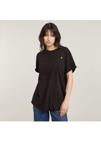 G-Star Raw G-STAR Damen T-Shirt "Lash fem loose", schwarz, casual, Gr. M, unifarben, Jersey, Obermaterial: 100% Baumwolle, Shirts, mit fixiertem Umschlagsaum