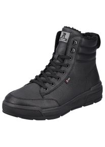 RIEKER SPORT Herren Winterboots, Gr. 41, schwarz, Leder, unifarben, sportlich, Schuhe, Stiefelette, Schnürboots mit TEX-Membran