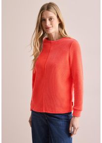 Cecil Damen Langarmshirt, orange, casual, Gr. XL, unifarben, Stoff, 98% Polyester, 2% Elasthan, Shirts, mit Stehkragen