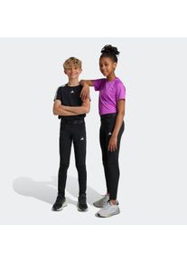 Kinder Trainingstights "J TF TIGHTS", schwarz-weiß, sportlich, Gr. 176, adidas Sportswear, Obermaterial: 83% Polyester, 17% Elasthan, Hosen