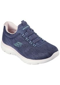 Skechers Damen Slip-On Sneaker "SUMMITS-FUN FLARE", Gr. 39, blau, Textil, Synthetik, meliert, sportlich, Schuhe, Trainingsschuh in veganer