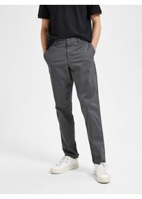 Selected Homme Herren Stoffhose "SLH196-STRAIGHT-NEW MILES FLEX PANT NOOS", grau, modisch, Gr. 32, unifarben, Web, Obermaterial: 91% Baumwolle, 6%
