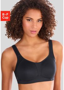 active by Lascana LASCANA ACTIVE Damen Sport-BH, Gr. 80, schwarz, Microtouch, Obermaterial: 90% Polyester (COOLMAX), 10% Elasthan (LYCRA), sportlich, BHs, ohne Bügel