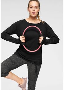 Kangaroos Damen Langarmshirt, schwarz, sportlich, Gr. 44, Obermaterial: 54% Baumwolle, 38% Polyester, 8% Elasthan, Shirts, Langarm, für Büro und