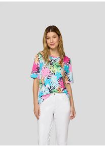 Rabe Damen Print-Shirt "T-Shirt", blau, feminin, Gr. 42, 50%Baumwolle 50%Viskose, Shirts