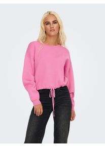Only Damen Strickpullover "ONLSUMMER LIFE LS O-NECK STRING CC KNT", bunt, modisch, Gr. XL, unifarben, Strick, Obermaterial: 52% Viskose, 28%