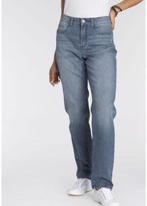 MAC Damen Bequeme Jeans "Stella", blau, feminin, Gr. 42, Abriebeffekte, Denim/Jeans, Obermaterial: 97% Baumwolle, 3% Elasthan, Jeans, Gerader