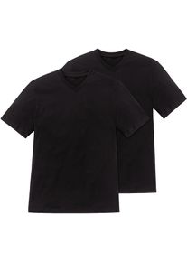 Schiesser Herren V-Shirt ""Essentials"", Gr. XXL, schwarz, Single Jersey, Obermaterial: 100% Baumwolle, unifarben, casual, Shirts, mit V-Ausschnitt