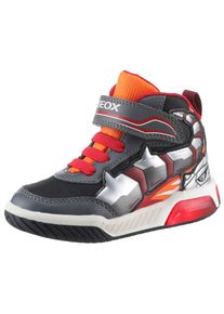 Geox Kinder Sneaker "J INEK BOY C - Blinkschuh", Gr. 25, bunt, Lederimitat, Textil, kontrastfarbene Details, casual, Schuhe, High Top Sneaker,