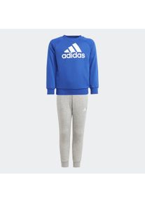 Kinder Trainingsanzug "ESSENTIALS LOGO FRENCH TERRY JOGGINGANZUG", blau, sportlich, Gr. 122, adidas Sportswear, clean, Obermaterial: 70% Baumwolle,