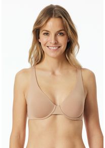 Schiesser Damen Bügel-BH ""Unique Micro"", Gr. 75, beige, Obermaterial: 70% Polyamid, 30% Elasthan, unifarben, casual, BHs, mit geformten Cups