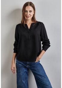 Street One Damen Langarmbluse, schwarz, casual, Gr. 36, unifarben, Web, Obermaterial: 100% Viskose, Blusen, im Tunika-Stil