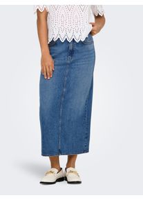 Only Damen Jeansrock "ONLLUMI MIDI BACK SLIT SKIRT DNM PIMNOOS", blau, modisch, Gr. XS, unifarben, Denim/Jeans, Obermaterial: 100% Baumwolle, Röcke
