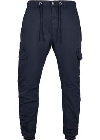 Urban Classics Herren Cargohose "Urban Classics Herren Cargo Jogging Pants", blau, Gr. L, unifarben, 100% Baumwolle, Hosen