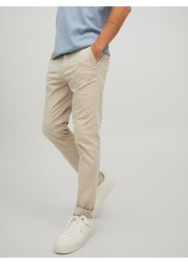 Jack & Jones JACK & JONES Herren Chinohose "JPSTMARCO JJFURY AKM", beige, modisch, Gr. 28, unifarben, Web, Obermaterial: 98% Baumwolle, 2% Elasthan, Hosen