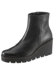 Gabor Damen Ankleboots, Gr. 44, schwarz, Kalbsleder, unifarben, modisch, Schuhe, Keilabsatz, Boots, Stiefelette in Used Optik