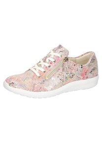 Waldläufer WALDLÄUFER Damen Schnürschuh "K-IRA", Gr. 7,5, rosa, Veloursleder, metallic, sportlich, Schuhe, Halbschuh, Komfortschuh mit farbenfrohem Druck,