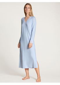 Calida Damen Nachthemd, Gr. XXS, blau, Obermaterial: 95% Modal (TENCEL), 5% Elasthan, unifarben, leicht transparent, feminin, Kleider, mit