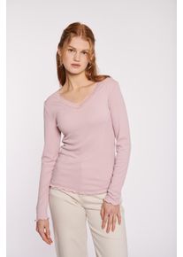 Haily's HAILY’S Damen Langarmshirt "LS V TP Fi44ona", rosa, feminin, Gr. XL, unifarben, Jersey, Obermaterial: 95% Viskose, 5% Elasthan, Shirts