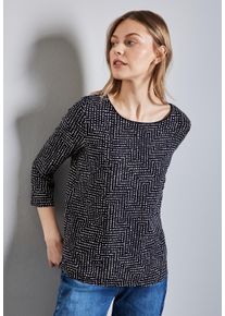 Street One Damen 3/4-Arm-Shirt "EVI", lila, casual, Gr. 38, bedruckt, Jersey, Obermaterial: 95% Viskose, 5% Elasthan, Shirts, mit All-Over Print