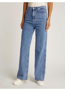 Tommy Jeans Damen Weite Jeans "Claire High Rise", blau, casual, Gr. 32, unifarben, Denim/Jeans, Obermaterial: 99% Baumwolle, 1% Elasthan, Jeans, mit
