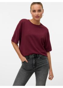 Véro Moda VERO MODA Damen Kurzarmpullover "VMSILJE 2/4 O-NCK OVERSIZE PULL GA NOOS", lila, modisch, Gr. XS, unifarben, Strick, Feinstrick, Obermaterial: 77%
