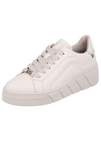 Damen Keilsneaker, Rieker EVOLUTION, Gr. 42, beige, Leder, sportlich, Schuhe, in monochromer Optik,Freizeitschuh,Halbschuh,Schnürschuh-schmale Form