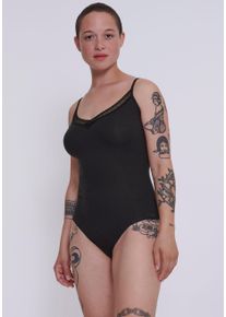 Sloggi Damen Body "GO Ribbed Body", schwarz, modisch, Gr. L, unifarben, Feinripp, Obermaterial: 95% Baumwolle, 5% Elasthan, Bodies, weiche Rippware
