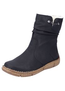 Rieker Damen Winterboots, Gr. 39, schwarz, Lederimitat, klassisch, Schuhe, mit kontrastfarbener Rahmennaht