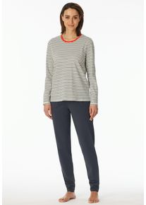 Schiesser Damen Pyjama ""Casual Essentials"", Gr. 40, weiß, Single Jersey, Obermaterial: 100% Baumwolle, unifarben, casual, Homewear-Sets, mit