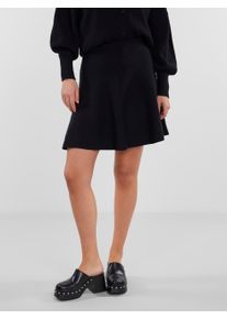 Y.A.S Damen Minirock "YASFONNY HW KNIT SKIRT S. NOOS", schwarz, casual, Gr. XS, unifarben, Strick, Obermaterial: 72% Viskose, 28% Polyester, Röcke