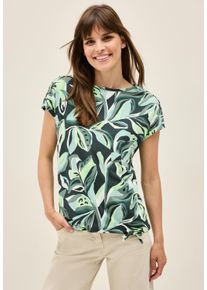 Cecil Damen T-Shirtink grün, casual, Gr. L, bedruckt, Web, 100% Baumwolle, Shirts, aus reiner Baumwolle