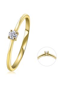 ONE ELEMENT Damen Diamantring "0,10 ct Diamant Brillant Ring aus 585 Gelbgold", 54,mit Diamant, Gelbgold 585-Diamanten, gold, Gelbgold 585,