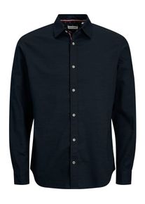 Jack & Jones JACK & JONES Herren Langarmhemd "JJPIERRE SLUB DETAIL SHIRT LS", blau, modisch, Gr. S, unifarben, Web, Obermaterial: 100% Baumwolle, Hemden