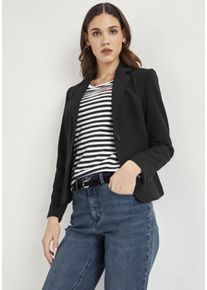 HECHTER PARIS Damen Jackenblazer, schwarz, feminin, Gr. 38, unifarben, Web, Obermaterial: 90% Polyester, 10% Elasthan. Futter: 100% Polyester,