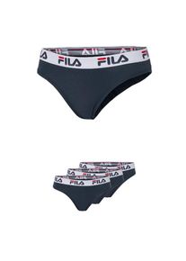 Fila Damen Brasilslip "WOMAN BRAZILIAN SLIP", Gr. M, blau, Obermaterial: 95% Baumwolle, 5% Elasthan, unifarben, Unterhosen, mit elastischem Logobund