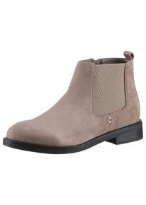 ANISTON SHOES Damen Chelseaboots, Gr. 38, grau, Textil, Veloursleder, unifarben, elegant, Schuhe, Stiefelette, Blockabsatz, mit breitem Stretch -