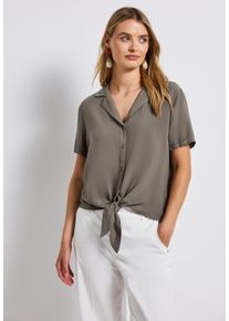 Street One Damen Hemdbluseschwarz tumbled beige, casual, Gr. 40, unifarben, Stoff, 100% Viskose, Blusen, Feel Good Fit