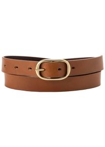 Levi's LEVI'S Damen Ledergürtel "WOMEN'S CHARLIE BELT", braun, casual, Gr. 90, unifarben, Leder, Gürtel, mit Logoprägung