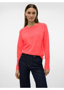 Véro Moda VERO MODA Damen Rundhalspullover "VMDOFFY LS O-NECK BLOUSE GA NOOS", rosa, modisch, Gr. M, meliert, Strick, Feinstrick, Obermaterial: 94% Polyester,