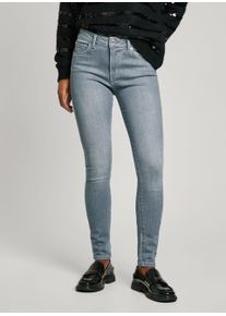 Pepe Jeans Damen Skinny-fit-Jeans "SKINNY JEANS MW", grau, casual, Gr. 25, Denim/Jeans, Obermaterial: 73% Baumwolle, 25% Polyester, 2% Elasthan,