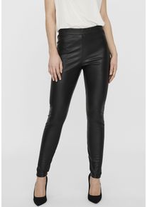 Véro Moda VERO MODA Damen Lederimitathose "VMGANA MR PL LEGGING", schwarz, modisch, Gr. M, Obermaterial: 95% Polyester, 5% Elasthan, Hosen
