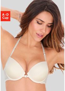 s.Oliver Damen Push-up-BH, Gr. 75, beige, Spitze, Microtouch, Obermaterial: 46% Polyamid, 43% Polyester, 11% Elasthan, modisch, BHs, mit Bügel und