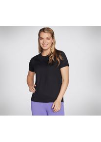 Skechers Damen Funktionsshirt "GODRI SWIFT TEE", schwarz, sportlich, Gr. XL, Jersey, Obermaterial: 90% Polyester, 10% Elasthan, Shirts