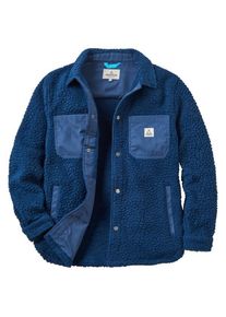 Passenger Rappel Recycled Sherpa Oversized Shirt Fleecejacke Damen (Gr XS |blau)