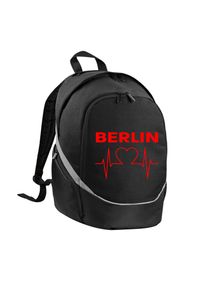 multifanshop Rucksack - Berlin rot - Herzschlag - Druck rot - Tasche