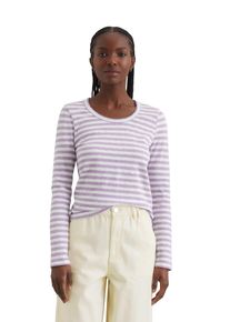 Marc O'Polo Damen Langarmshirt "aus Heavy Slub Jersey", lila, Gr. XS, MARC O'POLO DENIM, gestreift, Obermaterial: 100% Baumwolle, Shirts